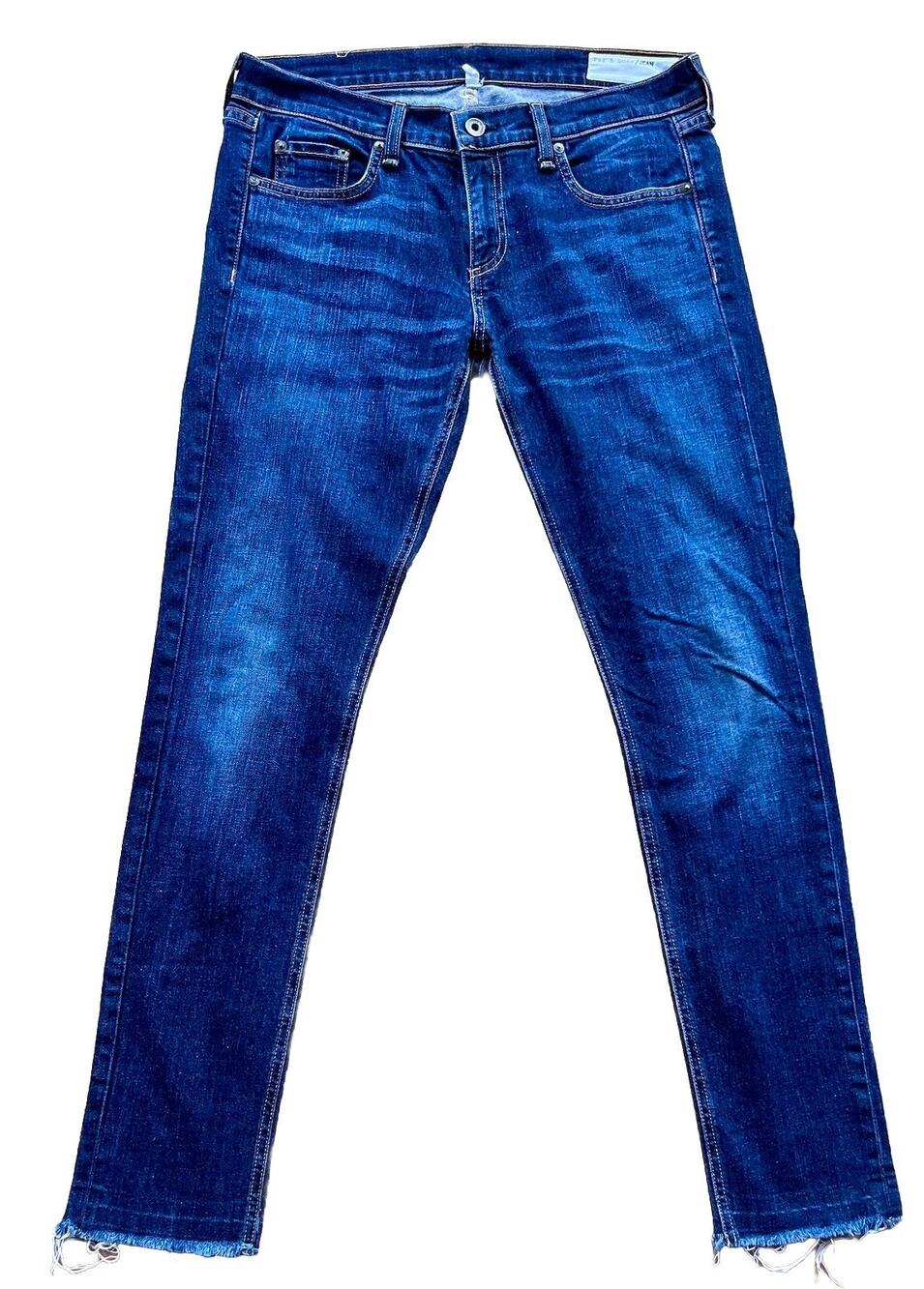 Rag & Bone Dre Jeans Women's 28 Dark Wash Slim Skinny Raw Hem Stretch Denim USA